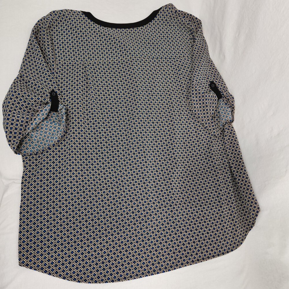 Catherines Multicolor Geometric Full Button Down … - image 5